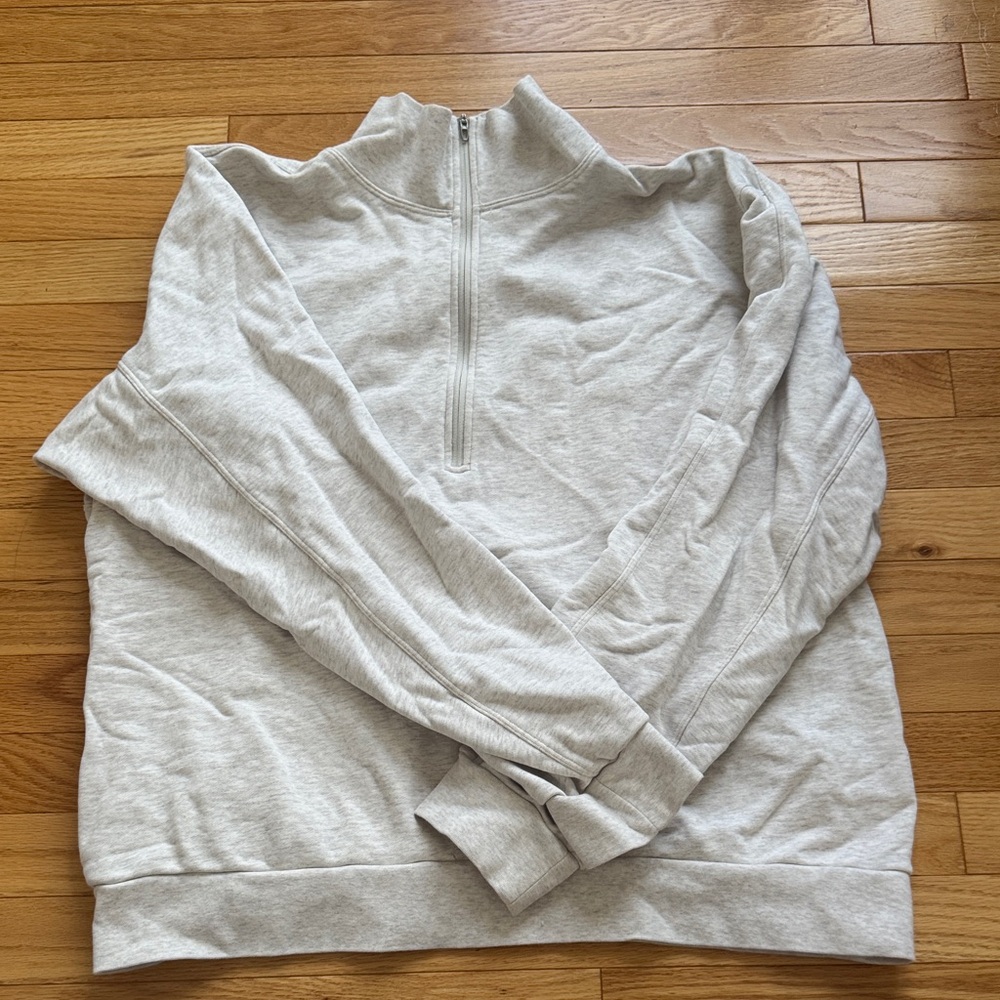lululemon athletica Light Gray Zip-Up Sweater